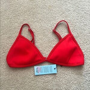 NWT ONEONE Red Triangle Bikini Top